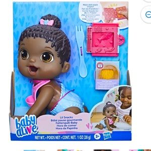 Baby Alive Lil Snacks Doll & accessories interactive toy baby doll 8" playset